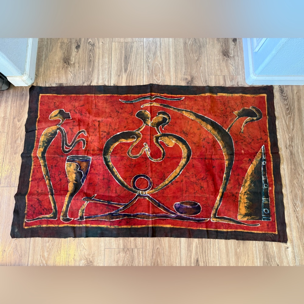 African Batik Marriage Ceremony Wall Tapestry Home Wall Decor